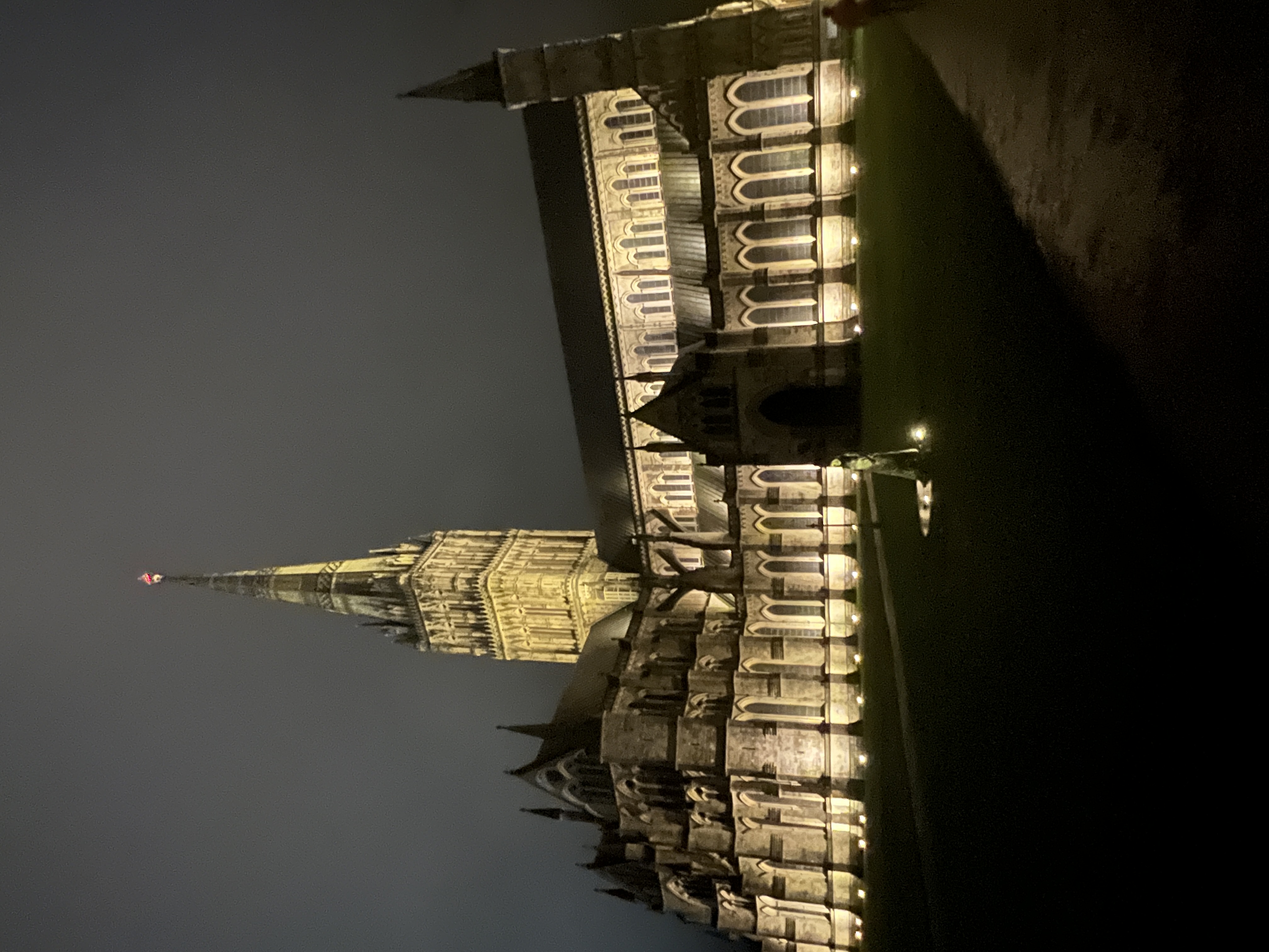 Salisbury Cathedral lit-up at night