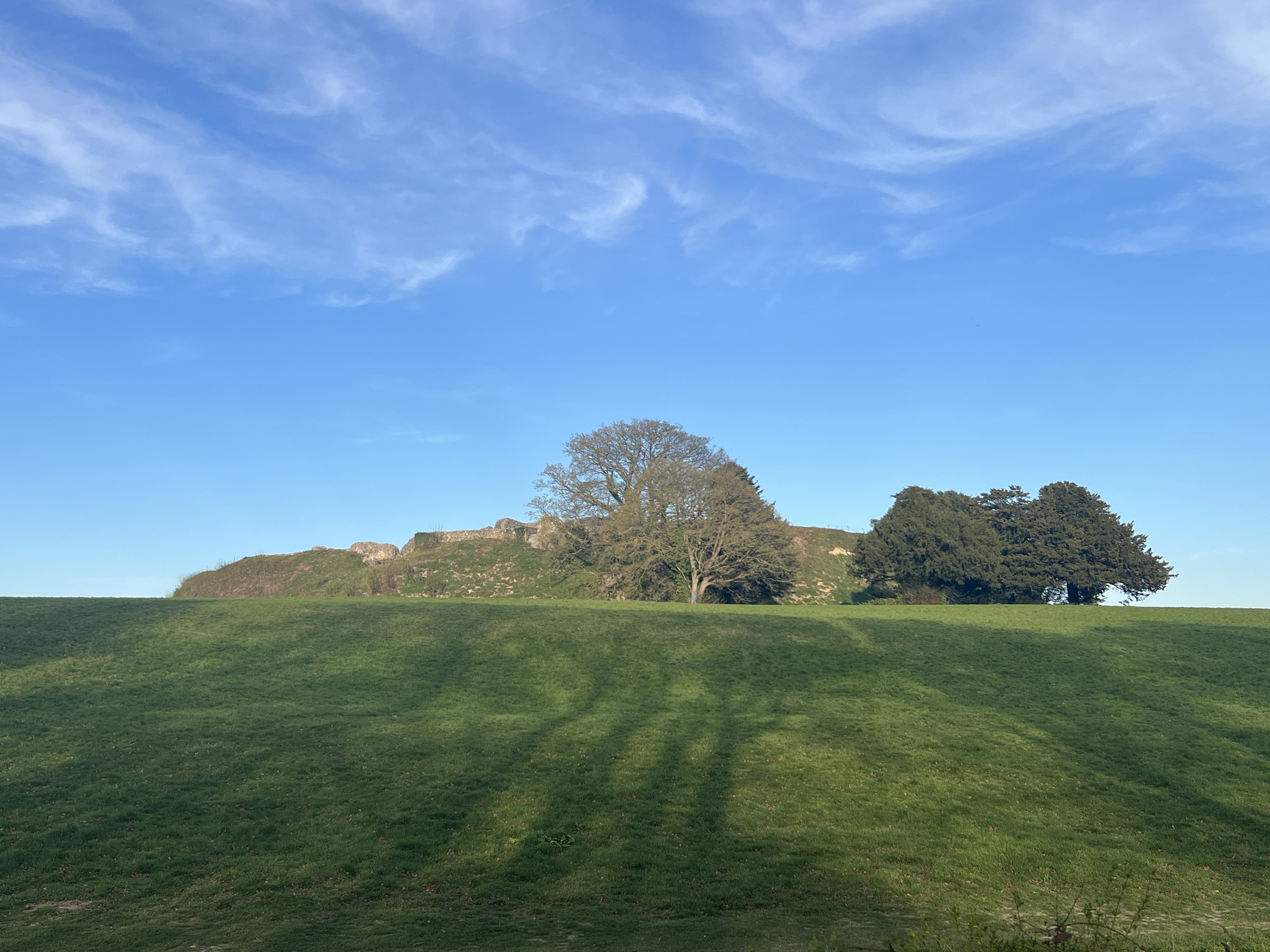 Old Sarum medieval castle ruins with surrounding landscape